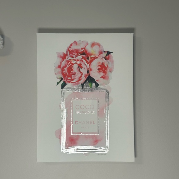 CHANEL Coco Mademoiselle with Pink Peonies Art Print - Picture 1 of 5